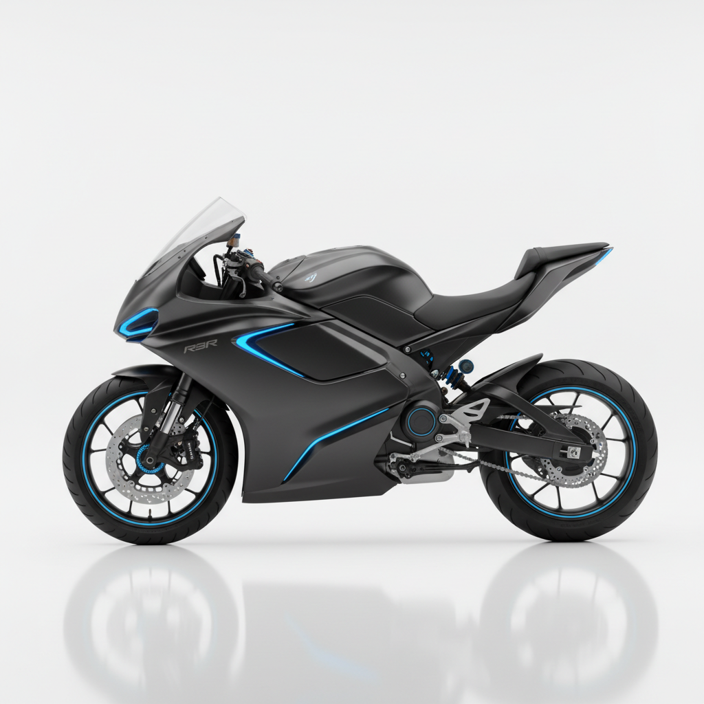 Urban Volt Thunder E-Motorbike in matte black with blue accents
