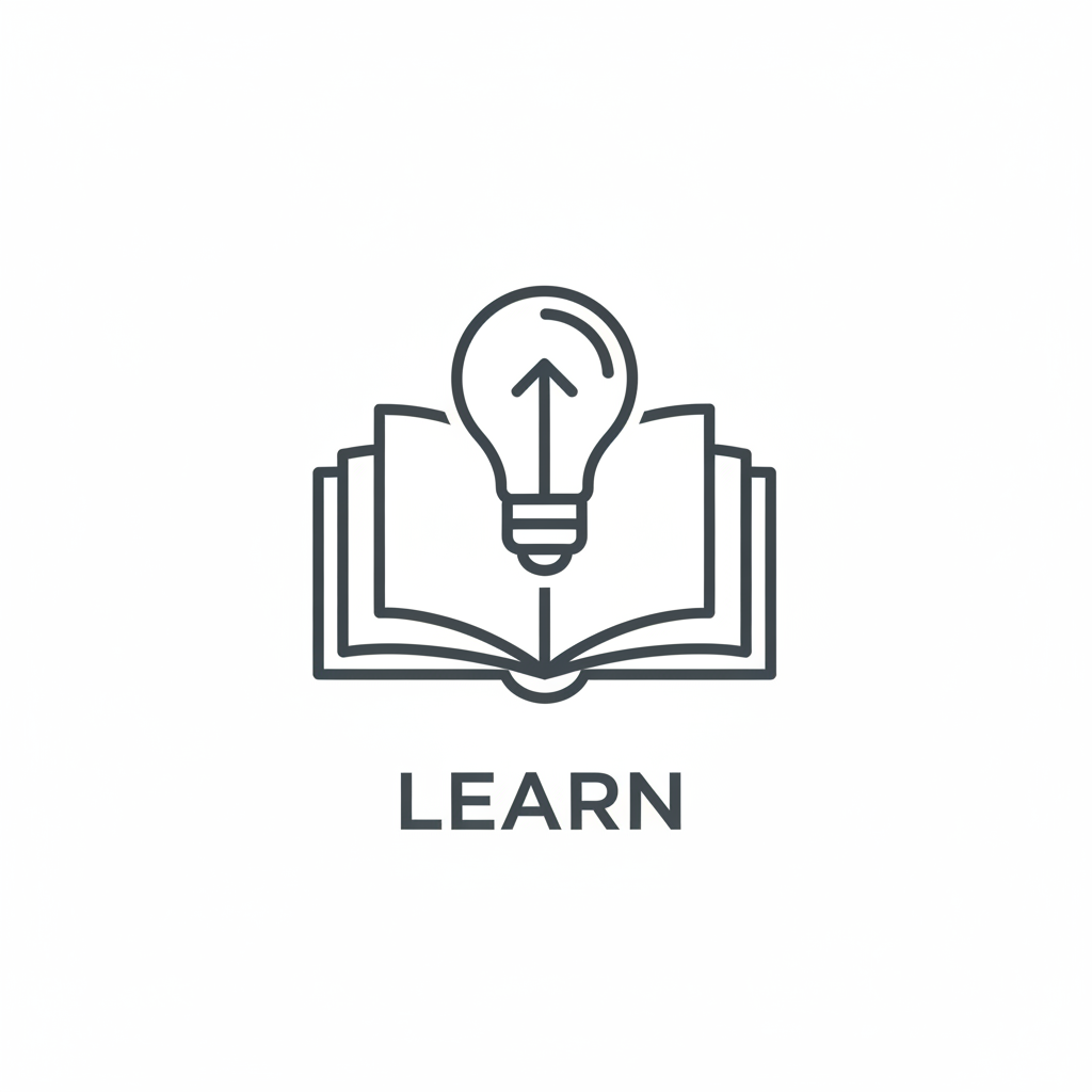 Learn icon on pure white background